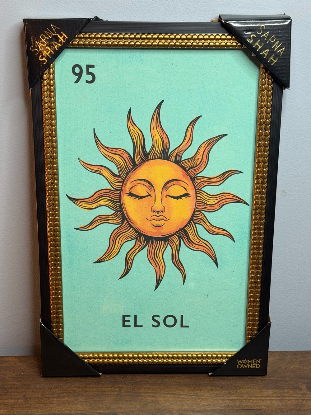 Radiant Sapna Shah “El Sol” Lotería artwork – 18” x 12”